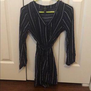Navy blue striped dress